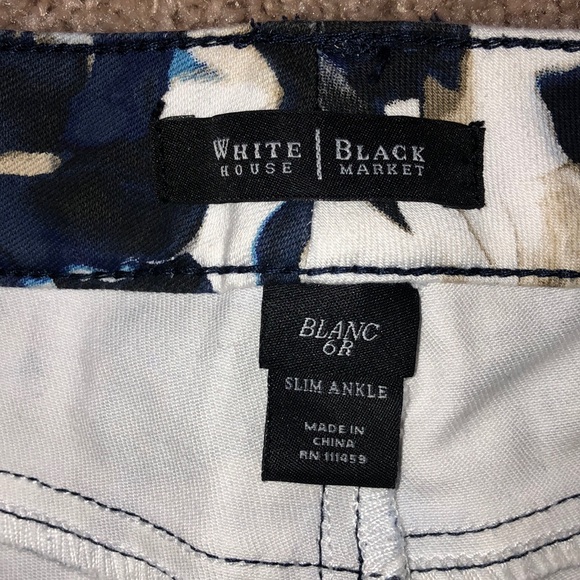 NWOT WHBM blue Floral skinny Jeans 6R - Picture 3 of 7